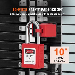 Set di 10 Lucchetti di Sicurezza Rossi Impermeabili Conformi OSHA, 2 Chiavi per Lucchetto, Lucchetti per Lockout Tagout - Product Image 2