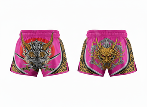 Shorts de Muay Thai personnalisés de haute qualité en polyester, imprimés par sublimation, pour l'entraînement de boxe, MMA et arts martiaux. - Product Image 3
