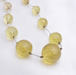 ลูกบอลควอตซ์เลมอนทรงเหลี่ยม, อัญมณีธรรมชาติ, สำหรับทำเครื่องประดับ, ลูกบอลควอตซ์อัญมณีสำหรับทำเครื่องประดับชั้นดี - Product Image 1