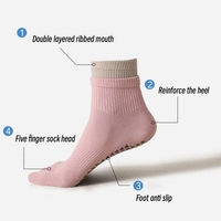 Chaussettes de yoga en gros pour femmes, professionnelles, antidérapantes, sportives, à cinq doigts, en coton, avec soutien, en stock, logo brodé personnalisé, OEM