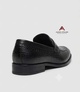 Asken Atelier Men's Synthetic Leather for Embossed Loafers Slip-On Toe Formal Office <b>Dress</b> Shoes Breathable Anti-Slip for - Product Image 4