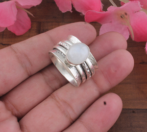 Wholesale 925 Sterling Silver Amethyst Gemstone Classic <b>Spinner</b> <b>Ring</b> Oval Anxiety <b>Fidget</b> <b>Ring</b> Women Party Jewelry Manufacturer - Product Image 3