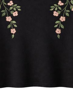 Camiseta Corta Negra para Mujer con Bordado Floral de Mariposa, Manga Corta, Informal, de Moda, Mezcla de Algodón Suave, Top de Verano para Dama, Venta al por Mayor - Product Image 6