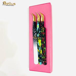 Stainless Steel 3PCS Lash Tweezers Set <b>Pink</b> Kit Professional Beauty Technicians <b>Tool</b> Custom Logo Smooth Tip Durable - Product Image 6