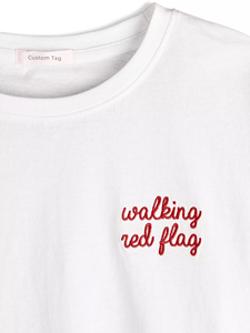 Camiseta Corta Bordada para Mujer, Logotipo Personalizado, Bordado Informal, Básico, Liso, Etiqueta Privada, OEM, Venta al por Mayor - Product Image 4