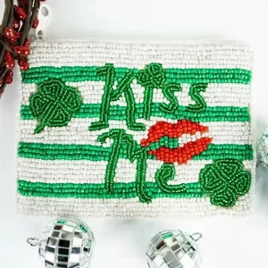 Porte-monnaie artisanal perlé et brodé de perles de rocaille, dernier design, avec couleur personnalisable pour femmes et jeunes filles - Product Image 3