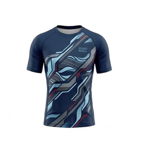 เสื้อรัดรูปแขนยาวผู้ชายสั่งทำโลโก้ขายส่ง ผ้าฝ้าย 100% ระบายอากาศได้ดี ยืดหยุ่น กระชับรูปร่าง เหมาะสำหรับออกกำลังกายในยิม ใช้เทคนิคการพิมพ์แบบรีดร้อน - Product Image 1