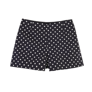 Shorts de Cintura Alta para Mujer, Falda Pantalón, Color Sólido, Diseño de Puntos, Estilo Casual, Tejido Elástico, Corte Regular - Product Image 2