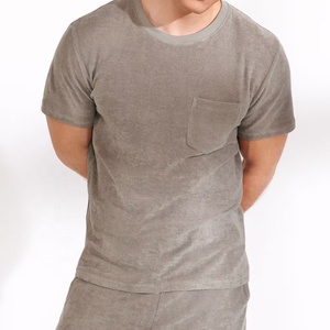 เสื้อยืดแขนสั้นผู้ชาย เสื้อยืดฤดูร้อนผู้ชาย เสื้อยืดผ้าฝ้ายเทอร์รี่สำหรับผู้ชาย เสื้อยืดผ้าขนหนู - Product Image 1