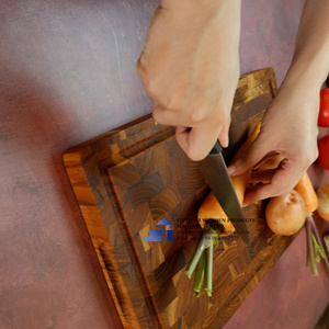 Eco Friendly Teak Wood Cutting Board Set Sustainable End Grain Chopping Board Kitchenware Supplier 2026 - Product Image 2
