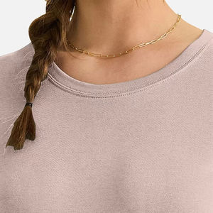 T-shirts à manches longues pour femmes en coton doux, personnalisables, sous-vêtements extensibles de couleur unie pour infirmières, coupe longue - Product Image 6