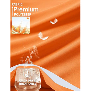 เสื้อแรชการ์ดแขนยาวผู้ชาย สีส้มสดใส ป้องกันรังสียูวี SPF 50+ สำหรับเล่นน้ำ แห้งเร็ว แบบรัดรูป - Product Image 5