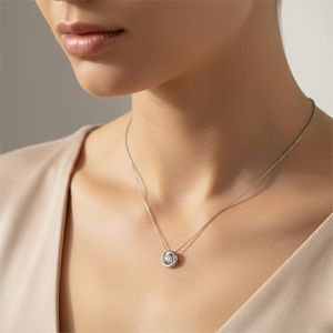 Collar Solitario de Oro de 18K Vintage con Diamante Cultivado en Laboratorio de Corte Brillante Redondo de 0.80CTW con Engaste de Garras, Certificado - Product Image 6