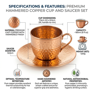 Juego de taza de té de latón martillado a mano con platillo, taza de café turca de lujo dorada, taza de espresso, vajilla para hotel, restaurante, venta al por mayor - Product Image 5