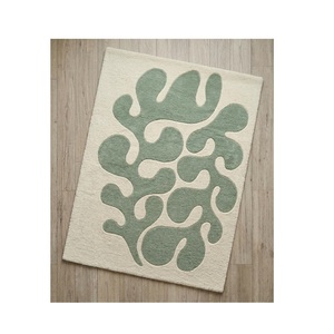 Tapis en laine tufté floral moderne fait main, de luxe, imperméable, doux et moelleux, pour l'exportation - Product Image 1
