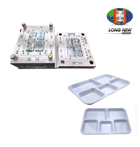 Plato de Plástico HIPS de 5 Compartimentos, Apto para Microondas y Ecológico, Marca LONGNEW |   Molde de Inyección de 4 Cavidades para la Fabricación de Bandejas para Servir Alimentos - Product Image 4
