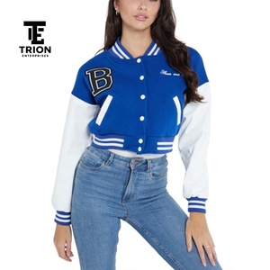 Fashion <b>Women</b> Quilted Cotton Embroidery Casual Zipper Long Sleeve <b>Varsity</b> <b>Bomber</b> <b>Jacket</b> Winter Vintage Colorblock with OEM - Product Image 4