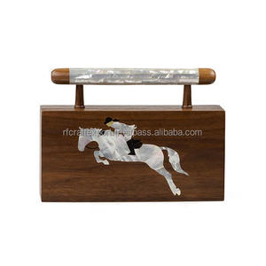 Bolso cruzado de cuero con patrón Buraq para mujer con Incrustaciones de nácar bolsos de noche para viajes de boda regalos árabes bolsa de maquillaje - Product Image 1