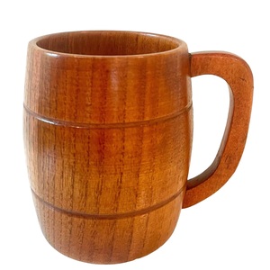 Handmade Wooden Beer Mug with Handle Eco Friendly Wood Cup Bar <b>Drinkware</b> Custom Barware - Product Image 2