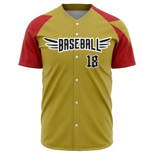 Maillot de baseball pour homme, vert et jaune, manches courtes, boutonné, sublimé, anti-humidité, coupe classique, vêtements pour toutes les saisons - Product Image 3