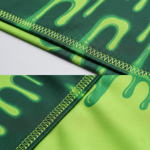 Uniforme de Fútbol Personalizado 100% Poliéster Sublimado, Conjunto de Camiseta y Pantalones Cortos de Fútbol Verde Slime Drip, Transpirable, Antibacterial, de Secado Rápido - Product Image 5