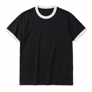 T-shirt pour homme en coton peigné léger et respirant, col rond, manches courtes, couleur unie, design uni, prix de gros - Product Image 1