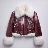 Veste en cuir et fourrure de luxe de haute qualité pour femmes