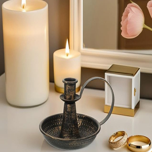 Porte-bougie en fer rétro, robuste, en métal, design vintage, pour table, mariage, décoration de fête de Noël - Product Image 2