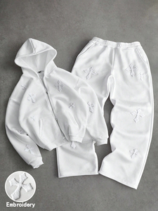 Chándal Deportivo para Hombre, 100% Algodón Ecológico, Transpirable, de Secado Rápido, con Cuello Alto, Cierre con Cordón, Estampado, Informal - Product Image 3
