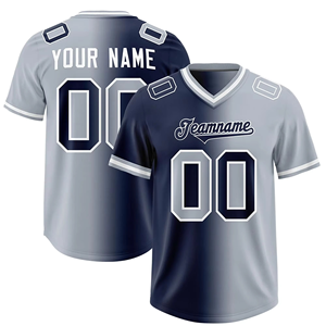 Custom American Football Jersey V-Neck Gradient Color Sublimated Print Breathable Polyester Unisex Adult Teamname 00 - Product Image 5