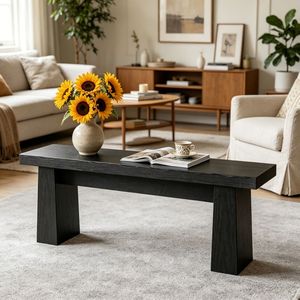 Panca Elegante in Legno Massello per Camera da Letto, Comoda e Minimalista in Stile Scandinavo, Arredo d'Accento per Hotel o Soggiorno - Product Image 6