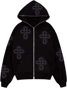 Nuevas sudaderas con capucha de moda para hombre, sudaderas con capucha con diseño de mandíbula de tiburón, chaqueta unisex con cremallera completa, sudaderas con capucha para niño. - Product Image 3