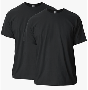 T-shirt décontracté d'été confortable pour hommes, couleur unie, col ras du cou, manches courtes, en satin polyester/coton, vente en gros - Product Image 1