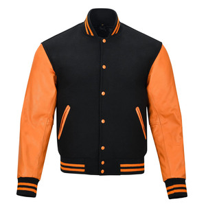 Custom <b>Leather</b> Sleeve Varsity <b>Jacket</b> With Wool Body And Chenille Letters Personalized Embroidered Letterman <b>Jacket</b> For Schools - Product Image 1