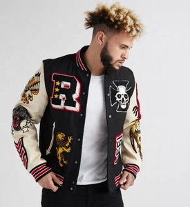 Football américain Baseball Basketball Golf Letterman Varsity Jackets Wool Genuine Leather Hooded XL Winter Work Style Jacket - Product Image 6