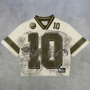 Maillot d'entraînement de football américain unisexe personnalisé de haute qualité - Respirant, grande taille, manches courtes, style rétro, pour le sport - Product Image 3