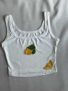 T-shirt classique ample et décontracté en tricot respirant à col rond avec diamants, paillettes et perles en coton épais - Product Image 5