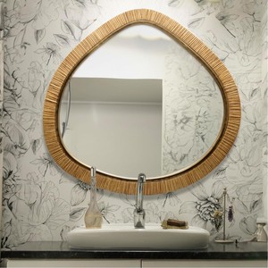 Miroir mural décoratif pour la décoration intérieure, miroir mural bohème en rotin tressé à la main pour chambre et salon, fabriqué au Vietnam - Product Image 5