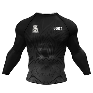Camiseta de Compresión de Manga Larga Personalizada para Hombre, Camiseta Deportiva con Gráficos Sublimados para Entrenamiento de MMA, BJJ y Gimnasio - Product Image 3