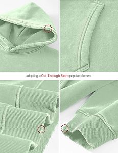 Premium Acid Wash Hoodies Heavyweight Pullover Oversized Vintage Wash Hoodies Unisex Casual Wear Custom Logo Washed Hoodies - Product Image 4