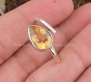 Natural Citrine Gemstone Sterling <b>Silver</b> Handmade Electroformed <b>Boho</b> Statement <b>Ring</b> Party Gift for Her - Product Image 5