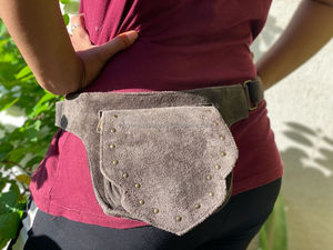 Cinturón de cuero hecho a mano con múltiples bolsillos, cinturón de cuero - Product Image 2