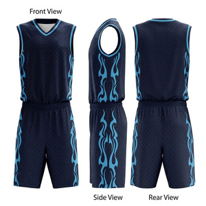 Uniforme de Baloncesto Transpirable Ekin Impex, Sin Mangas, Cuello en V, Absorbe la Humedad, Unisex para Adultos, Uniforme Personalizado con Impresión Sublimada, Azul - Product Image 6