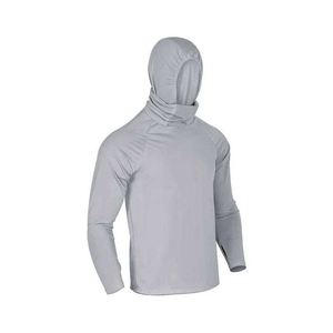 Unisex Long Sleeve Hooded Sun Protection <b>Shirt</b> UPF50+ <b>Polyester</b> Pullover Adult Outdoor Wear - Product Image 1