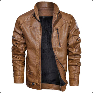 Veste en cuir pour homme multicolores, style motard classique, en cuir véritable, conçue pour la conduite et la mode quotidienne - Product Image 4