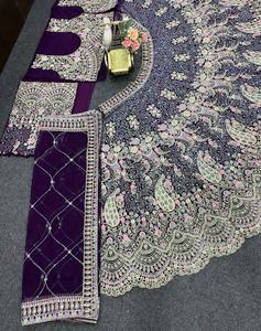 <b>Top</b> Quality Fancy Thread Work with Sequence Work Heavy Mono Satin Silk Lehenga Choli for Women& Bride Fully Stitched - Product Image 3