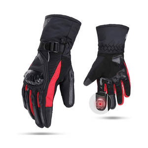 Guantes Profesionales de Cuero para Carreras de Invierno con Palma Reforzada, Diseño Antideslizante de Dedos Completos para Conducción en Pista y Carretera - Product Image 1