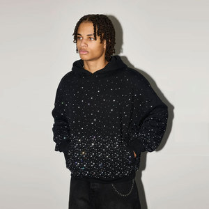 Sudadera con Capucha Extra Grande para Hombre, Diseño de Puntos Negros, Tejido de Algodón, Ropa Urbana de Otoño - Product Image 3
