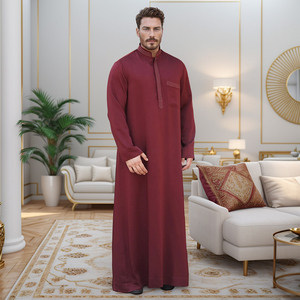 Túnica Negra de Poliéster para Hombre, Manga Larga, Largo hasta el Tobillo, Cuello Corazón, Bordada, Transpirable, Casual, Diseño Sólido, para Uso Diario - Product Image 5