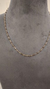 AAA+ Natural Champagne Diamond Barrel Bead Necklace 14k solid Yellow Gold Handmade Jewelry Wholesale Price bridal wedding - Product Image 4